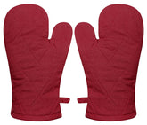 Kuber Industries Heat Resistant Cotton Kitchen Oven Mitt Microwave Gloves, Set of 2 (Maroon), Standard (HS40KUBMART023979)